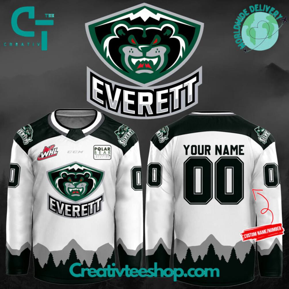 Everett Silvertips Special New 2025 Custom Hockey Jersey - White