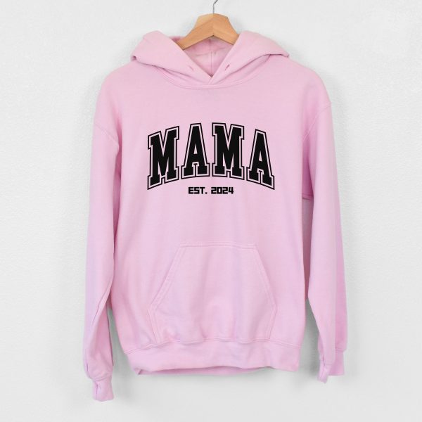 Personalized Mama Est. 2024, Customized Hoodie For Expecting Mothers, Cute New Mother Gift Idea, Pregnancy Announcement Sweatshirt