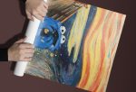 The Scream Parody Canvas, Cookie Monster Art, Funny Canvas