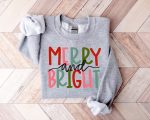 Merry And Bright Sweatshirt, Christmas Sweatshirt, Family Christmas Sweatshirt, Christmas Sweatshirts For Women, Merry Christmas Sweatshirt