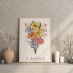Birth Flower Bouquet , Grandmas Garden Print for Mom Our Family Flower Bouquet Gift for Grandma , CUSTOM Personalized Gift