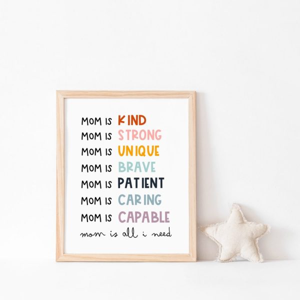 MOM affirmations, mom wall art, Mothers Day Print, Mothers Day Gift, Mom Quote, kids mom gift, kids wall art, artprintsfactory, Mom