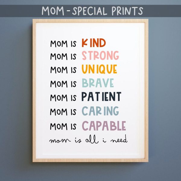 MOM affirmations, mom wall art, Mothers Day Print, Mothers Day Gift, Mom Quote, kids mom gift, kids wall art, artprintsfactory, Mom