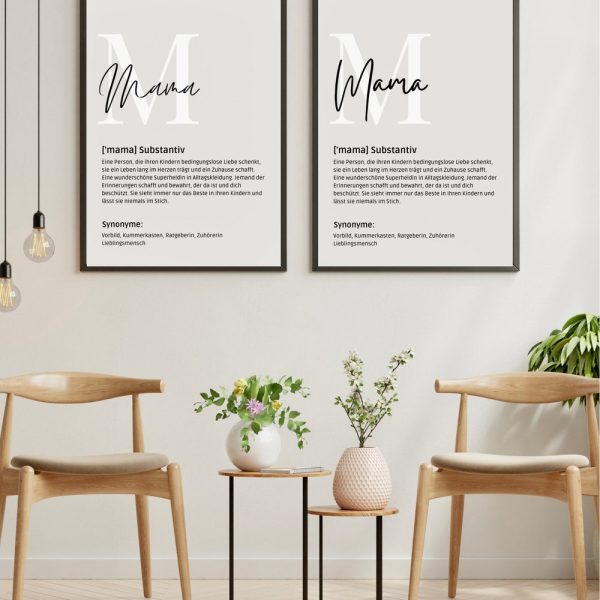 Poster mural “Mom” Definition 4 variants - beige and gray - Mothers Day , Mothers Day gift , Thank you Mom,Mom - pdf