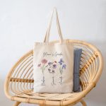 Mamas Garden Tote Bag, Gift For Grandma, Mothers Day Gift, Custom Tote Bags with Kids Name, Personalized Floral Tote Mom Gift