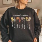 Grandmas Garden Sweatshirt, Custom Birthflower Sweatshirt, Gift for Grandma, Love Grows Here, Moms Garden