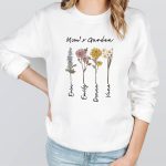 Grandmas Garden Sweatshirt, Custom Birthflower Sweatshirt, Gift for Grandma, Love Grows Here, Moms Garden