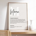 Poster mural “Mom” Definition 4 variants - beige and gray - Mothers Day , Mothers Day gift , Thank you Mom,Mom - pdf