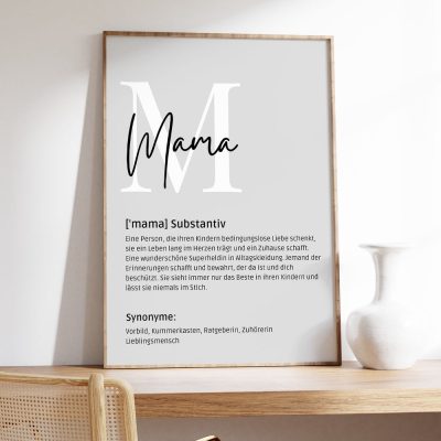 Poster mural “Mom” Definition 4 variants - beige and gray - Mothers Day , Mothers Day gift , Thank you Mom,Mom - pdf