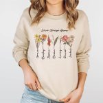 Grandmas Garden Sweatshirt, Custom Birthflower Sweatshirt, Gift for Grandma, Love Grows Here, Moms Garden