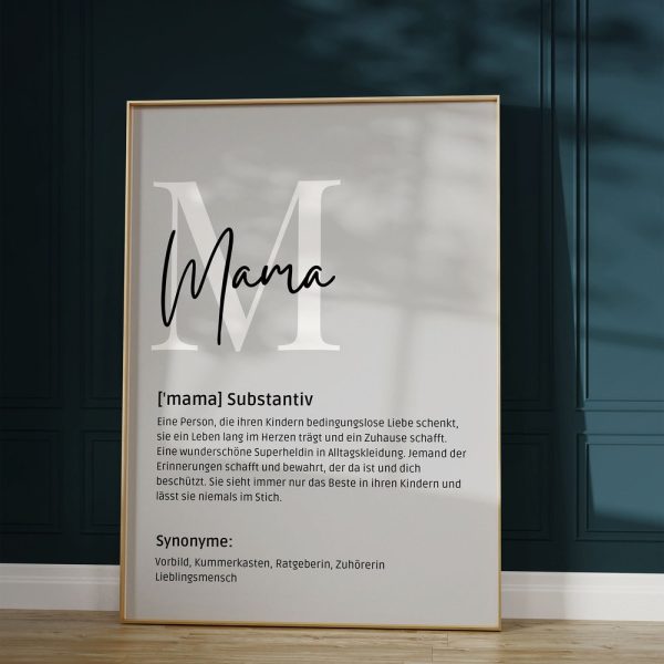 Poster mural “Mom” Definition 4 variants - beige and gray - Mothers Day , Mothers Day gift , Thank you Mom,Mom - pdf