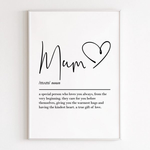 Mum definition, printable wall art,, mum gift, mum birthday gift, gift from daughters, gift for her, mum print