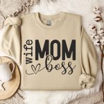Mom Wife Boss, Mom, Mom Vibes, Mom life, Blessed Mama, Mothers Day, Mom Mode, Mom Shirt, Girl Mom