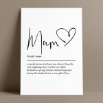 Mum definition, printable wall art,, mum gift, mum birthday gift, gift from daughters, gift for her, mum print
