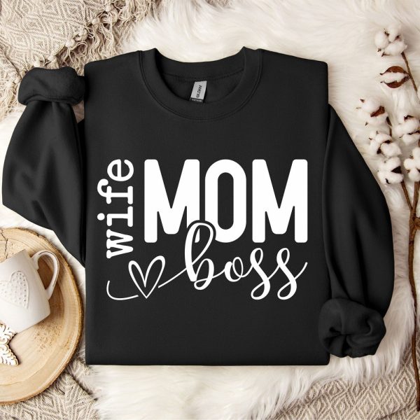 Mom Wife Boss, Mom, Mom Vibes, Mom life, Blessed Mama, Mothers Day, Mom Mode, Mom Shirt, Girl Mom