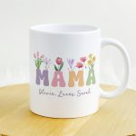 Mama Floral Mug Sublimation. Custom Kids Names Mug, Mother Gift Mug, Mom Wildflowers Mug, Coffee Mug Instant