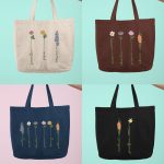 Mothers Day Garden Flower Tote Bag, Personalized Mama Grandma Birth Flower Tote Bag, Mom Birthday Gift, Women Shopping Bag, New Grandma Gift