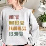 Personalized Mom Grandma Shirt, Mothers Day Shirt, Wife Mother Grandma Legend, Grandmother Custom Dates, Funny Mom Birthday Gift for women