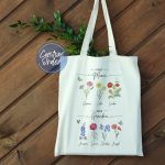 First Mom Now Grandma Tote Bag, Gift For Grandma, Mothers Day Gift, Nana Gift, Personalized Floral Tote Mom Gift, Gift for Nana