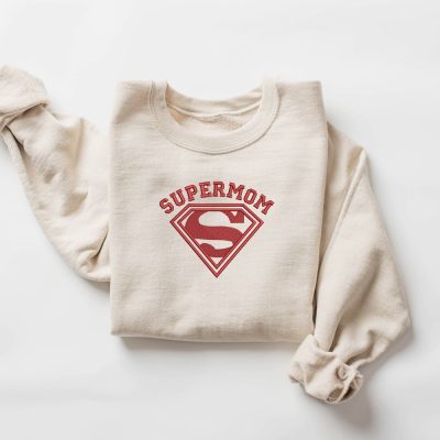 Embroidery Super Mom Mothers Day Shirt,Super Mama Embroidery Sweatshirt,Mothers Day Embroidery Shirt,Embroidery Mother Gift