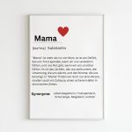 Mama Poster, Definition Mama, Gift, Poster for the Living Room