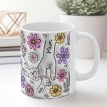 Personalised Hold our Hands Mug, 3D Inflated Effect Hold My Hand, Hold My Heart, Mothers Day Gift Mug, Christmas Gift For Mum, Grandma, Mom