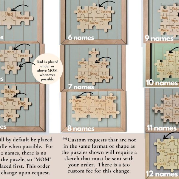 Mom Puzzle Sign Mothers Day Gift from Kids Husband Custom Engraved Wood Sign Piece That Holds Us Together Grandma Gift Personalized Unique