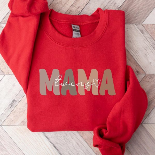 Twin Mama Sweatshirt, Mama of Twins Crewneck Sweaters, Twin Mom Mothers Day Jumper, Twin Pregnancy Announcement Gifts, Mothers Day Gifts
