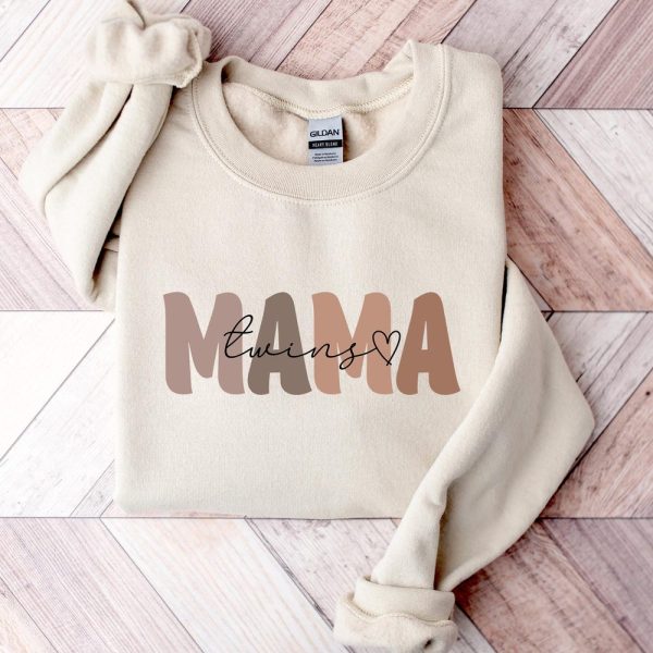 Twin Mama Sweatshirt, Mama of Twins Crewneck Sweaters, Twin Mom Mothers Day Jumper, Twin Pregnancy Announcement Gifts, Mothers Day Gifts