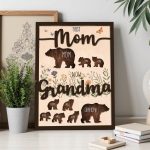 Personalized Mama Bear Sign, Custom Mom Sign with Kids Names, First Mom Now Grandma Gift, Mother’s Day Gift, Grandma Gift from Grandkids