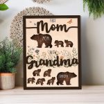 Personalized Mama Bear Sign, Custom Mom Sign with Kids Names, First Mom Now Grandma Gift, Mother’s Day Gift, Grandma Gift from Grandkids