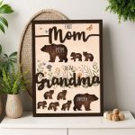 Personalized Mama Bear Sign, Custom Mom Sign with Kids Names, First Mom Now Grandma Gift, Mother’s Day Gift, Grandma Gift from Grandkids