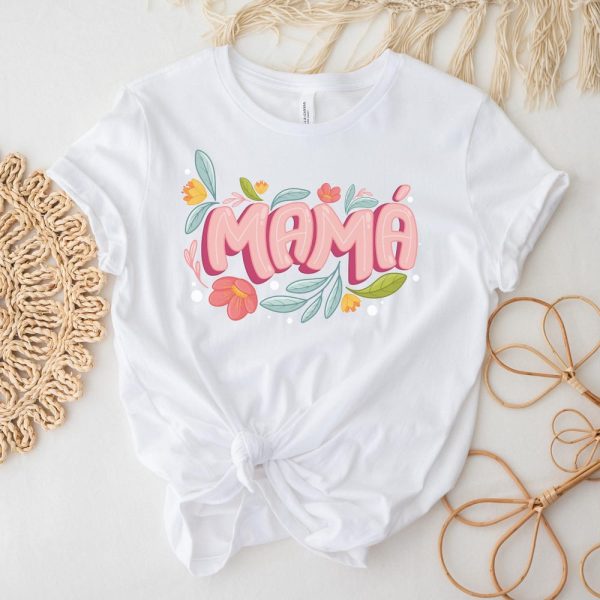 bella canvas 3001 shirt for mom, trendy gift for mother, Mothers Day gift, Floral mom shirt, Mom T-Shirt for Birthday, Cute Mom Shirt