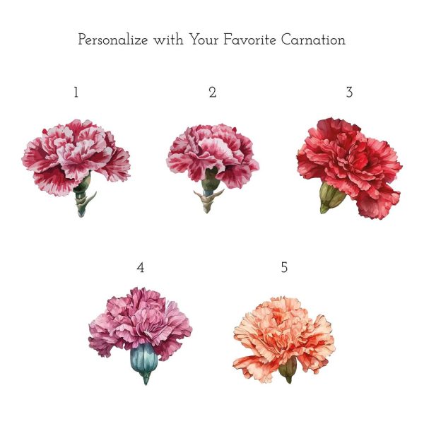 Personalized Carnation Mother’s Day Print - Custom Name Floral Poster - Mom & Kids Gift - Meaningful Mother’s Day Gift