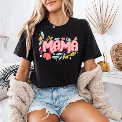 bella canvas 3001 shirt for mom, trendy gift for mother, Mothers Day gift, Floral mom shirt, Mom T-Shirt for Birthday, Cute Mom Shirt