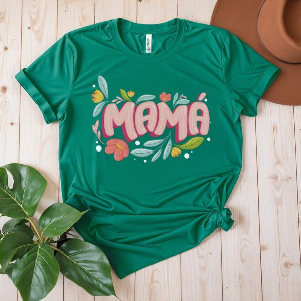 bella canvas 3001 shirt for mom, trendy gift for mother, Mothers Day gift, Floral mom shirt, Mom T-Shirt for Birthday, Cute Mom Shirt