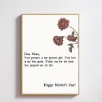 Set of 5, Mothers Day Print, Emotional Poster for Mom, Mother’s Day Gift, Flower Bouquet, Floral Mothers Day, Gift Printable,Meaningful Gift