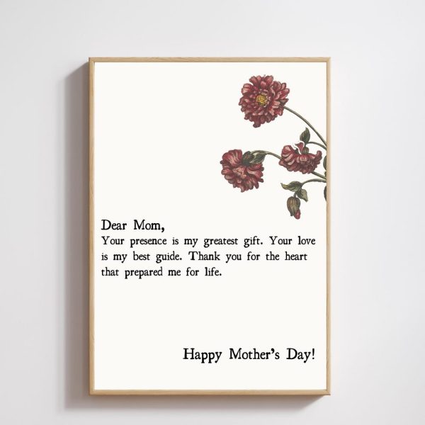 Set of 5, Mothers Day Print, Emotional Poster for Mom, Mother’s Day Gift, Flower Bouquet, Floral Mothers Day, Gift Printable,Meaningful Gift