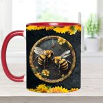 Bee Kind Sunflower Accent Mug