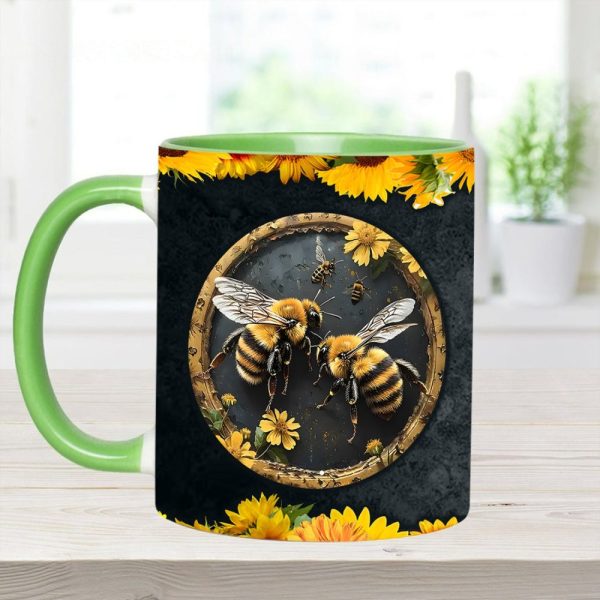 Bee Kind Sunflower Accent Mug