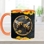 Bee Kind Sunflower Accent Mug