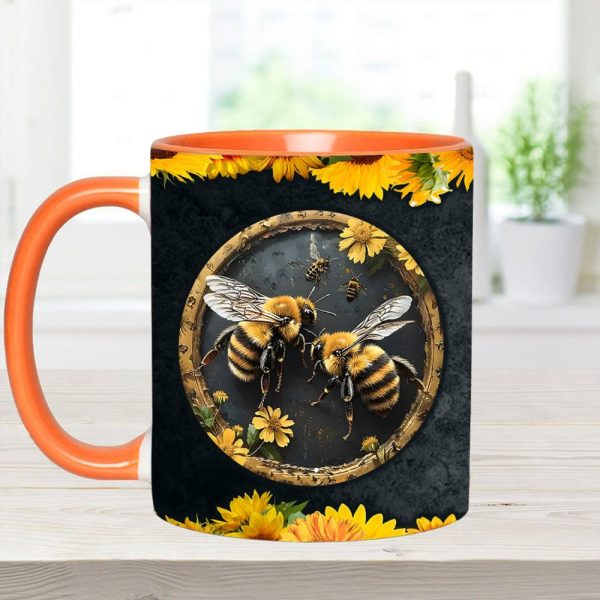 Bee Kind Sunflower Accent Mug