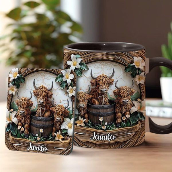 Highland Cow - Personalized Cow Accent Mug