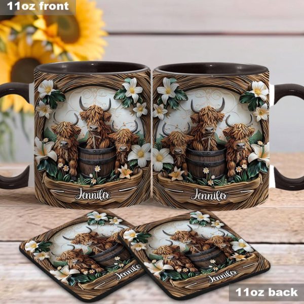 Highland Cow - Personalized Cow Accent Mug
