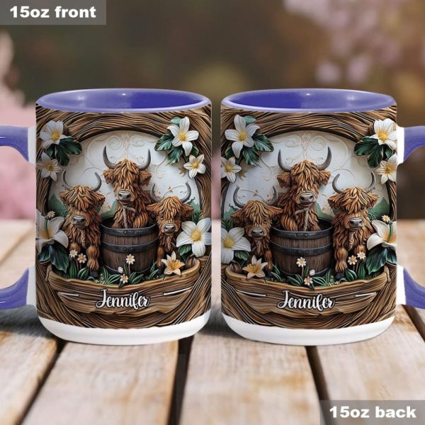 Highland Cow - Personalized Cow Accent Mug