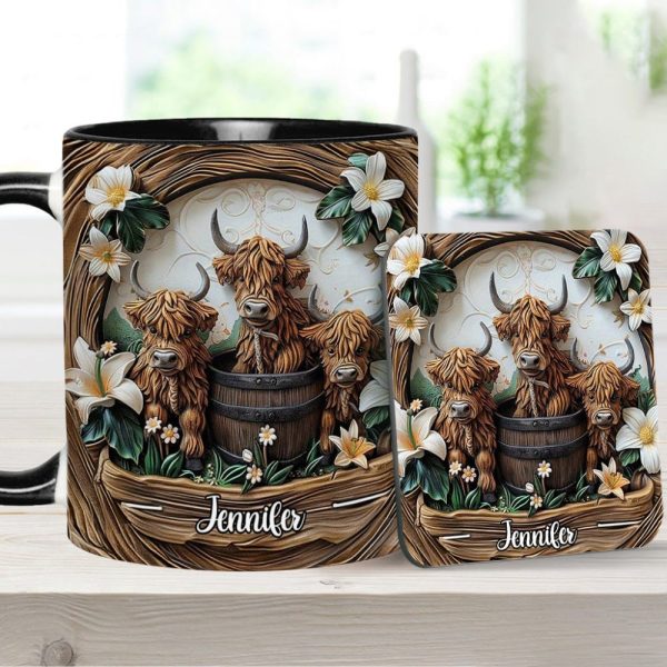 Highland Cow - Personalized Cow Accent Mug