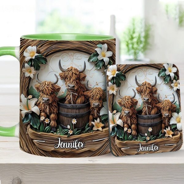 Highland Cow - Personalized Cow Accent Mug