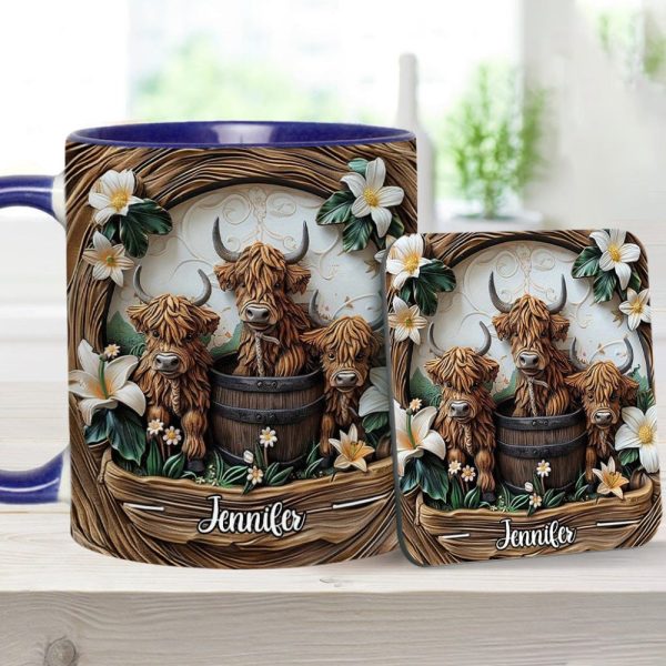 Highland Cow - Personalized Cow Accent Mug