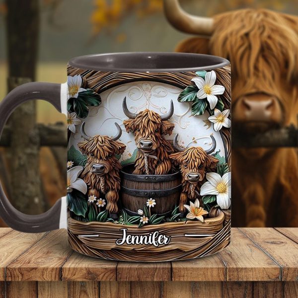 Highland Cow - Personalized Cow Accent Mug