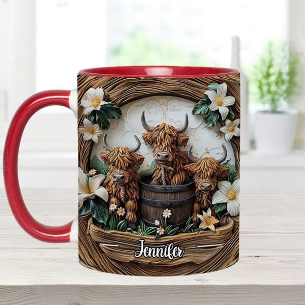 Highland Cow - Personalized Cow Accent Mug